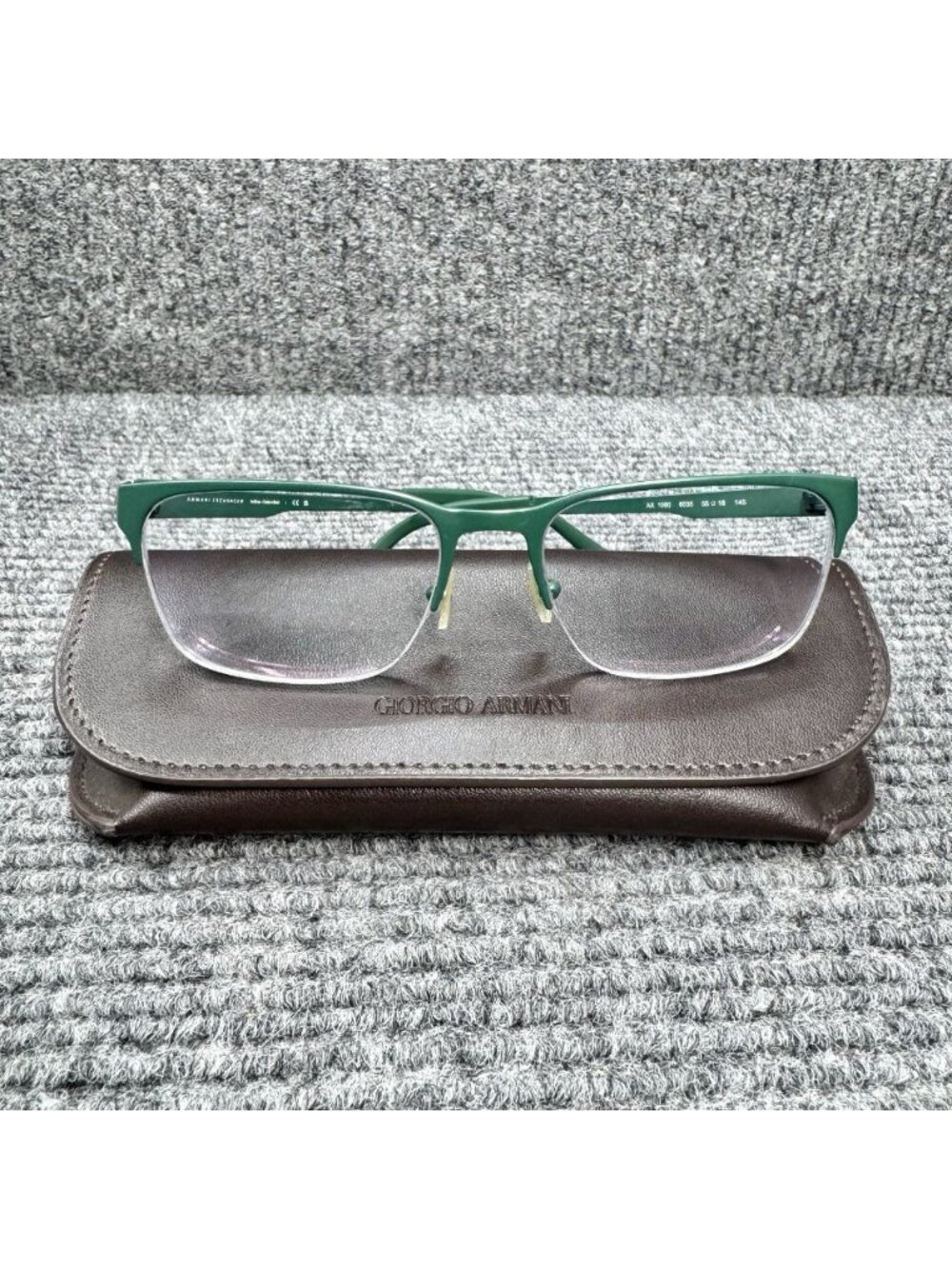 Armani Exchange AX 1060 6035 Mens Green Metal Eyeglasses Frames Only 55-18-145